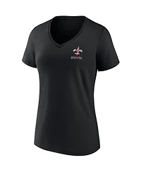 Women's Fanatics Black New Orleans Saints Team Mother's Day V-Neck T-shirt