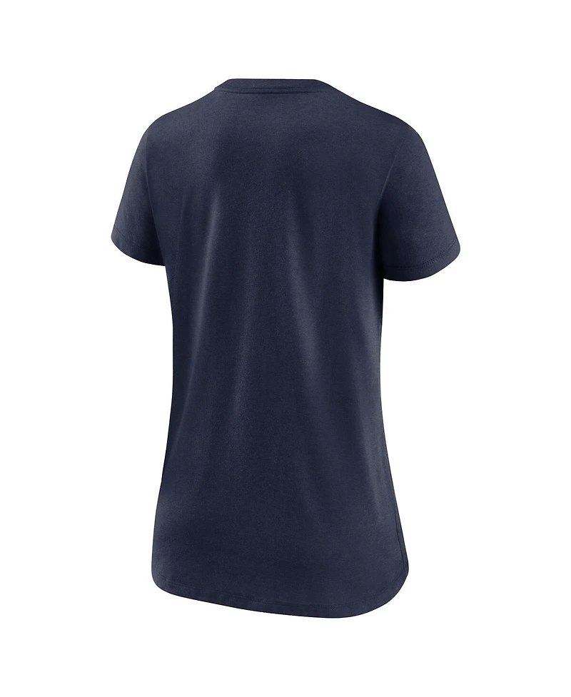 Women's Nike Heathered Navy Denver Broncos Lock Up Tri-Blend V-Neck T-shirt
