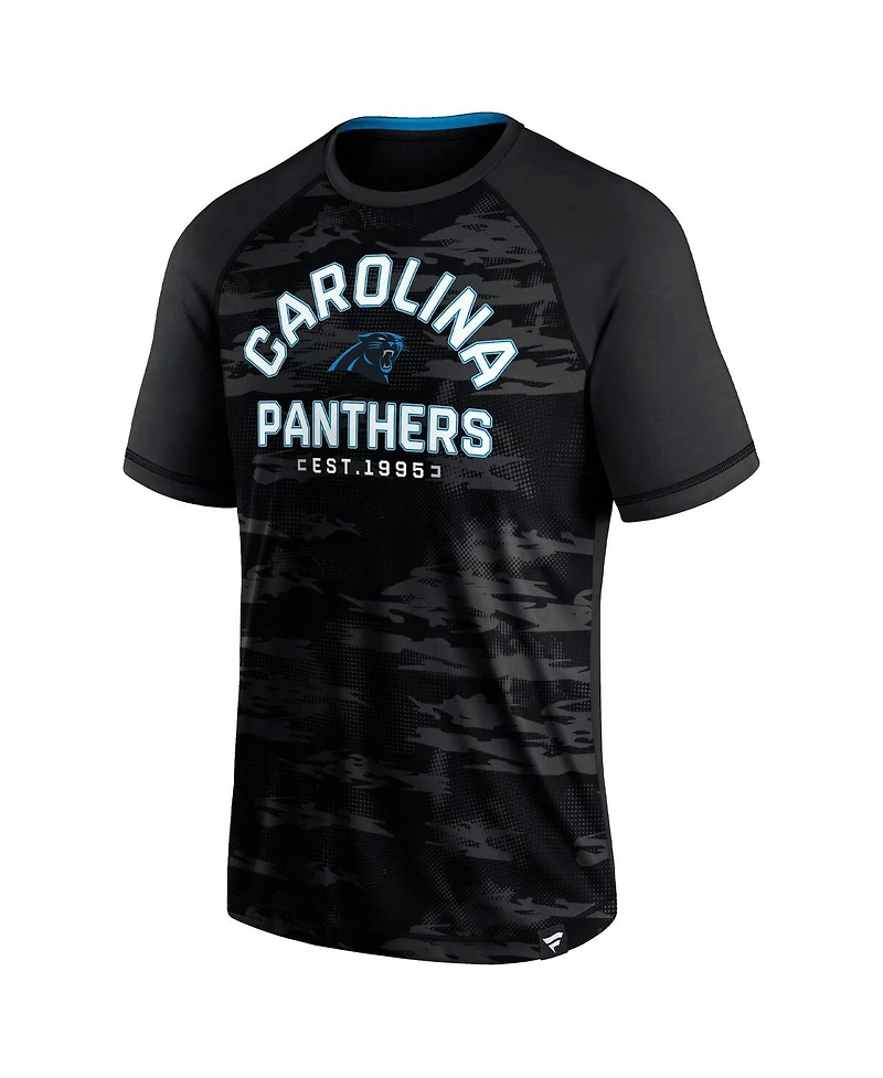 Men's Fanatics Black Carolina Panthers Hail Mary Raglan T-shirt