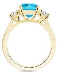 Macy's Blue Topaz (2-3/4 ct. t.w.) and Diamond (1/3 Ring 14K Yellow Gold