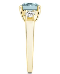 Macy's Aquamarine (2 ct. t.w.) and Diamond (1/3 Ring 14K Yellow Gold