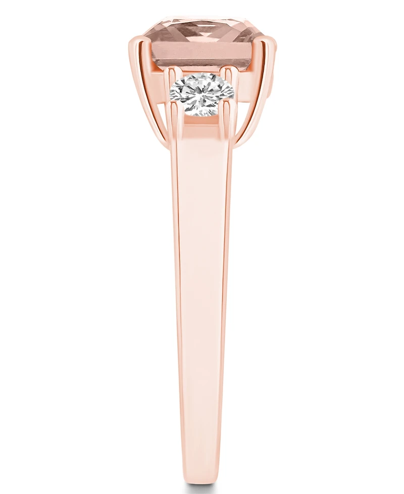 Macy's Morganite (2 ct. t.w.) and Diamond (1/3 Ring 14K Rose Gold