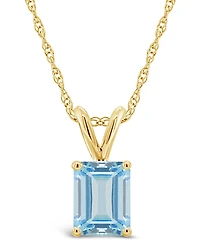 Aquamarine (1-3/8 ct. t.w.) Pendant Necklace in 14K Yellow Gold