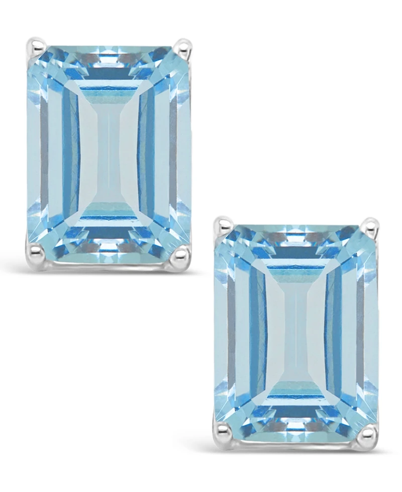 Macy's Topaz (4 ct. t.w.) Stud Earrings in 14K White Gold