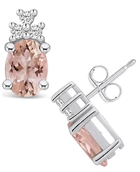 Macy's Morganite (2-1/3 ct. t.w.) and Diamond (1/5 ct. t.w.) Stud Earrings in 14K Gold