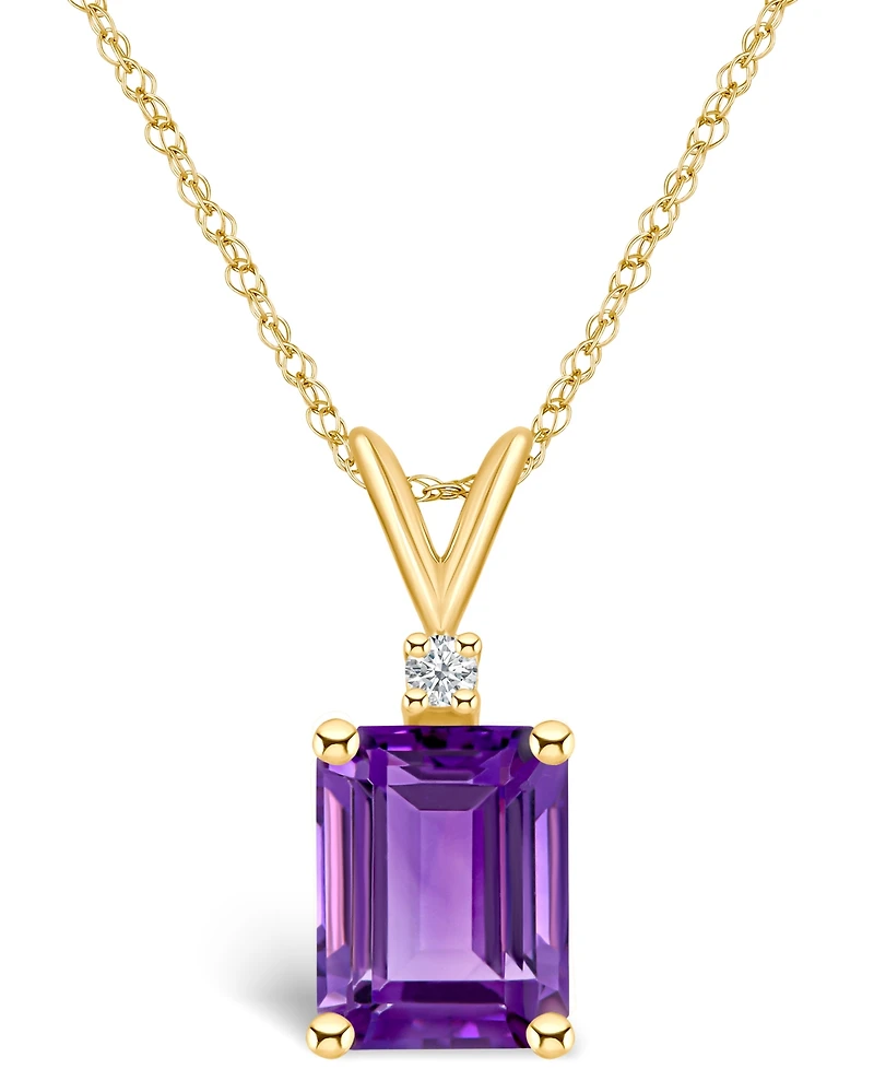 Amethyst (2-1/4 ct. t.w.) and Diamond Accent Pendant Necklace 14K White Gold or