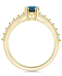 Macy's London Blue Topaz (1 Ct. T.w.) and Diamond (1/3 Ring 14K Yellow Gold