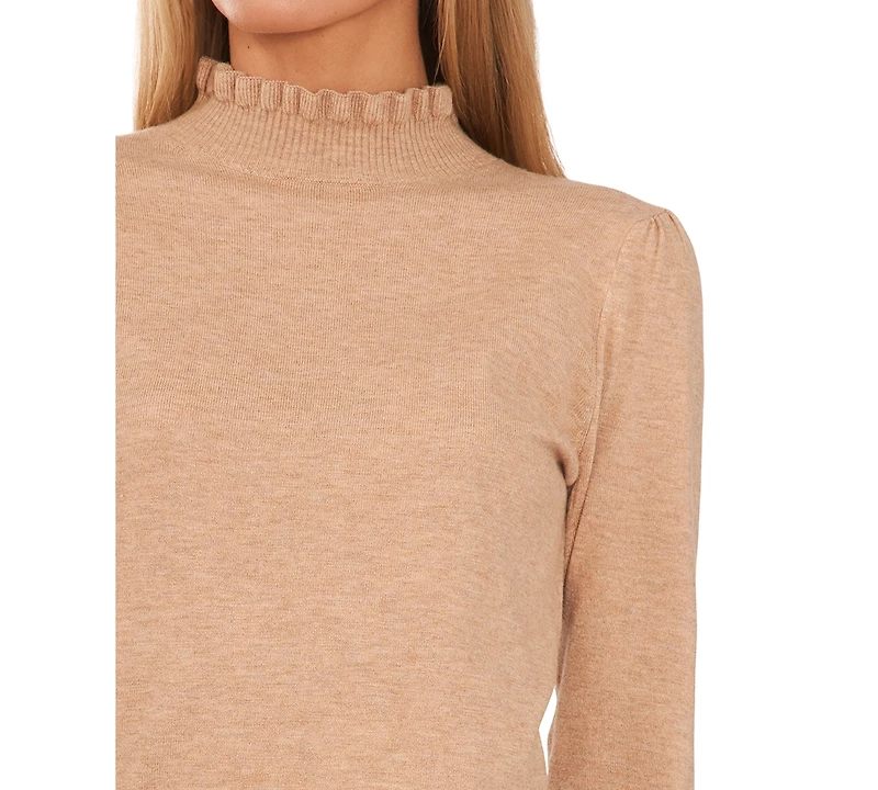 CeCe Women's Mock Neck Long Sleeve Sweater