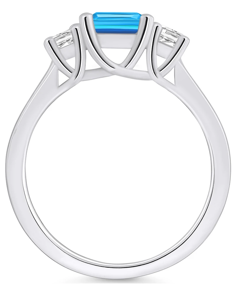 Macy's Blue Topaz and Diamond Ring (2 ct.t.w 1/4 ct.t.w) 14K Gold