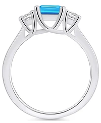 Macy's Blue Topaz and Diamond Ring (2 ct.t.w 1/4 ct.t.w) 14K Gold