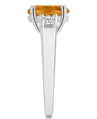 Macy's Citrine and Diamond Ring (2-1/2 ct.t.w 1/3 ct.t.w) 14K White Gold