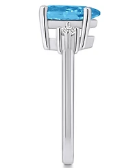 Macy's Blue Topaz and Diamond Ring (2-1/2 ct.t.w 1/10 ct.t.w) 14K Gold
