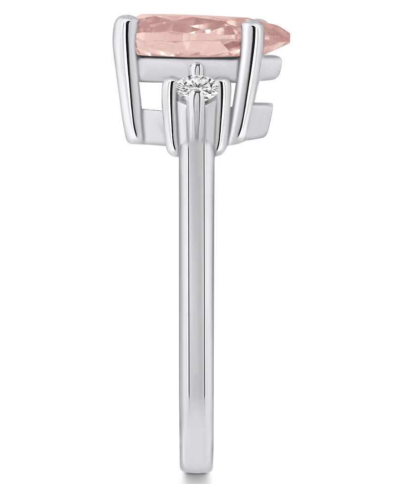 Macy's Morganite and Diamond Ring (1-5/8 ct.t.w 1/10 ct.t.w) 14K White Gold