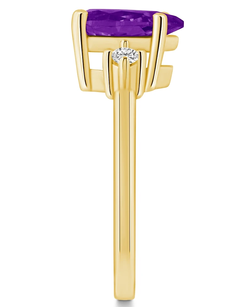 Macy's Amethyst and Diamond Ring (1-3/4 ct.t.w 1/10 ct.t.w) 14K Yellow Gold