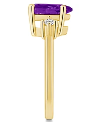 Macy's Amethyst and Diamond Ring (1-3/4 ct.t.w 1/10 ct.t.w) 14K Yellow Gold