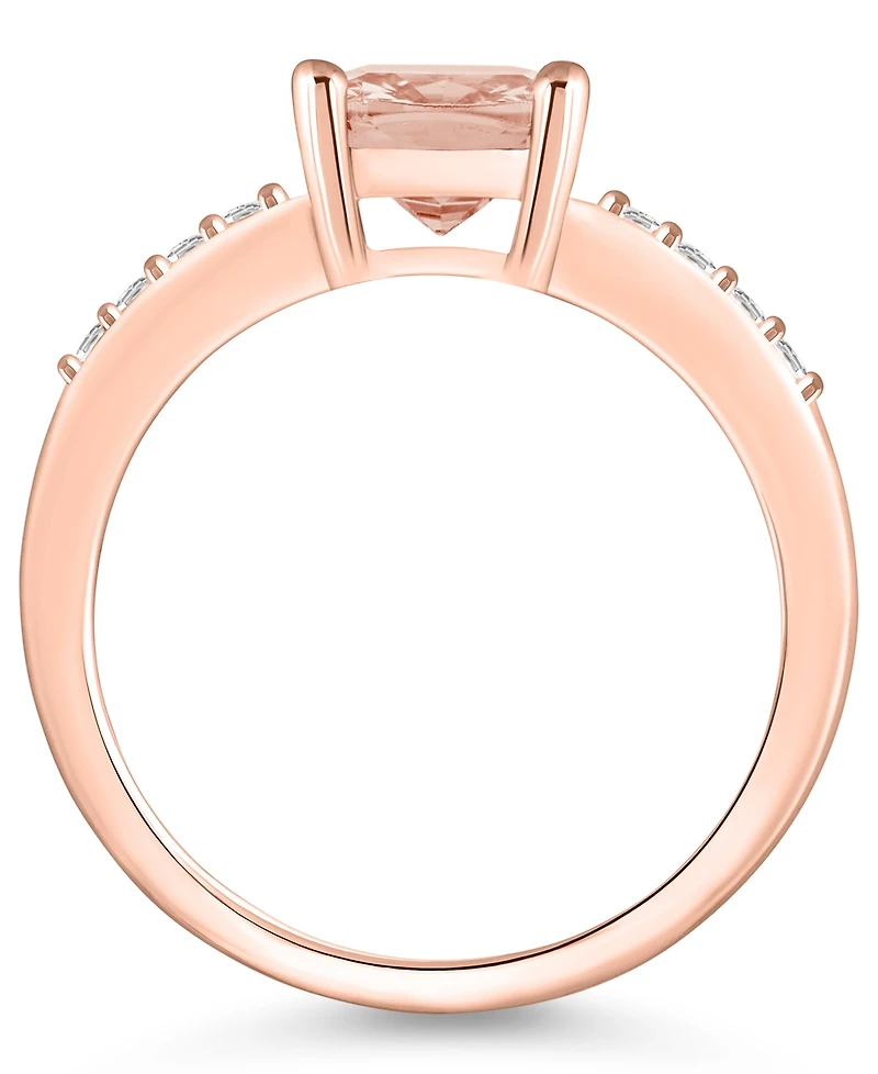 Macy's Morganite and Diamond Ring (2 ct.t.w 1/8 ct.t.w) 14K Rose Gold
