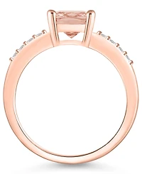 Macy's Morganite and Diamond Ring (2 ct.t.w 1/8 ct.t.w) 14K Rose Gold