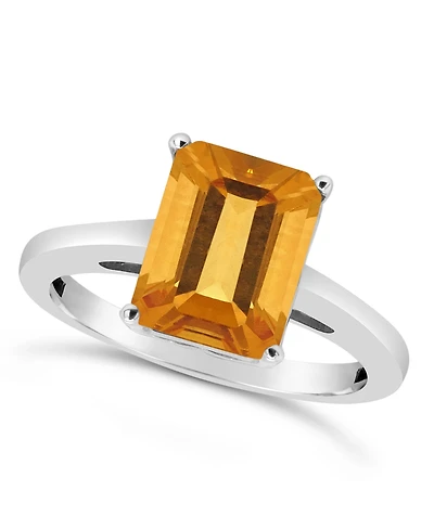Macy's Citrine (3-1/7 ct. t.w.) Ring 14K White Gold