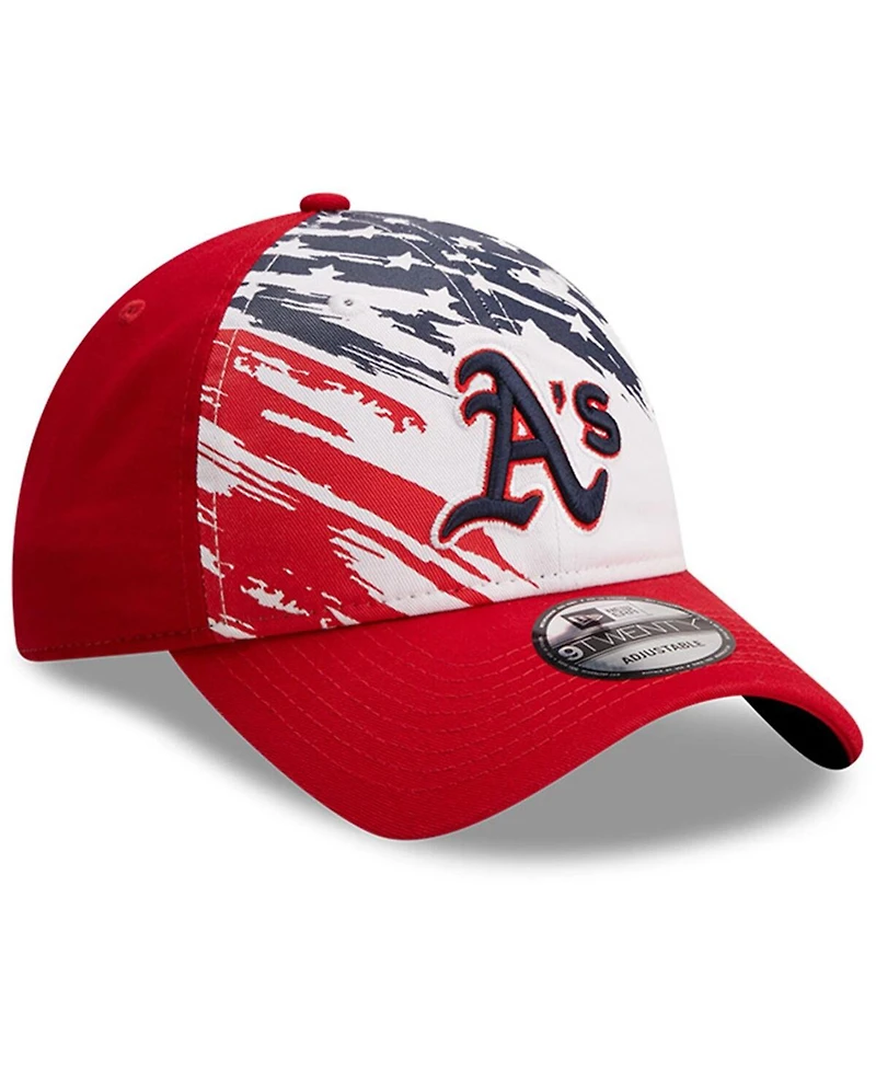 Men's New Era Red Oakland Athletics 2022 4Th Of July 9TWENTY Adjustable Hat