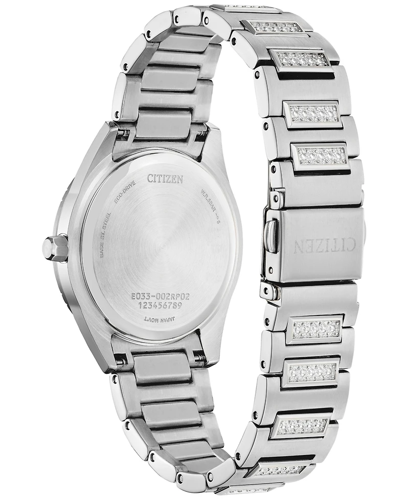 Citizen Eco-Drive Women's Crystal Stainless Steel Bracelet Watch 34mm