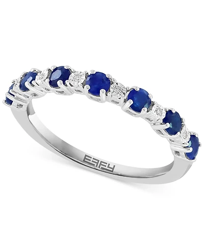 Effy Sapphire & Diamond Accent Stacking Ring in Sterling Silver (Also available in Ruby and Emerald)