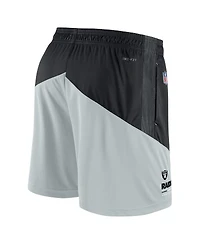 Men's Nike Black, Silver Las Vegas Raiders Sideline Primary Lockup Performance Shorts