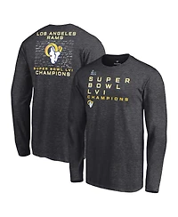 Men's Fanatics Charcoal Los Angeles Rams Super Bowl Lvi Champions Big and Tall Signature Roster Long Sleeve T-shirt