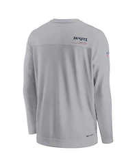 Men's Nike Gray New England Patriots 2022 Sideline Coach Chevron Lock Up Performance Long Sleeve T-shirt