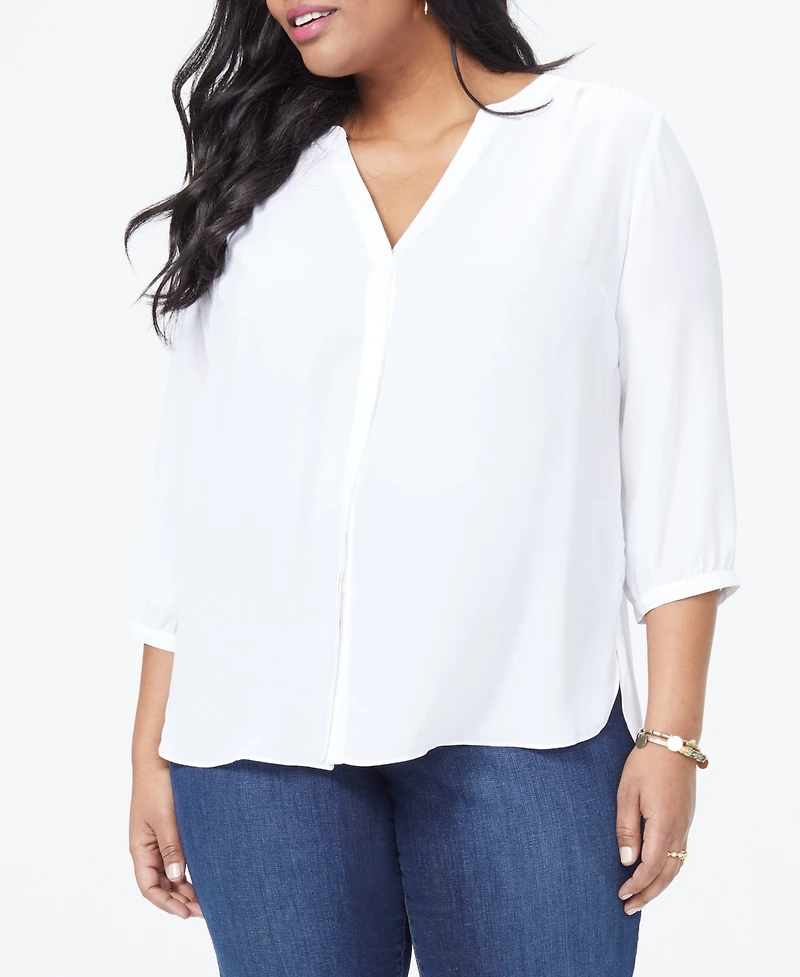 Nydj Plus Pintuck Blouse