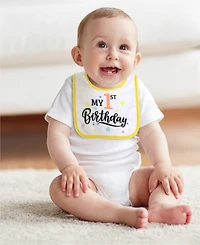 The Peanutshell Baby Boys Terry Feeding Bibs, 10 Pack, Holiday