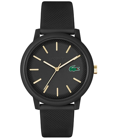 Lacoste Men's L.12.12 Black Silicone Strap Watch 42mm