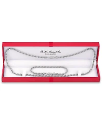 Esquire Men's Jewelry 2-Pc. Set 22" Rope Link Chain Necklace & Matching Bracelet, Created for Macy's