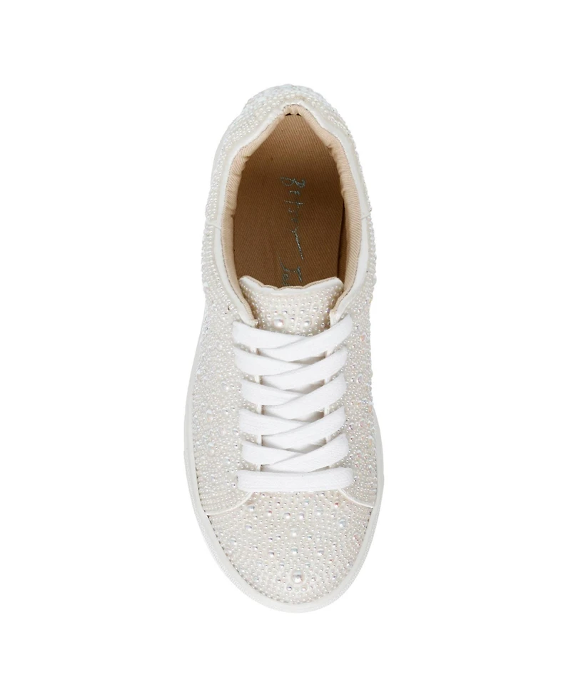 Betsey Johnson Little and Big Girls Sidny Rhinestone Sneakers