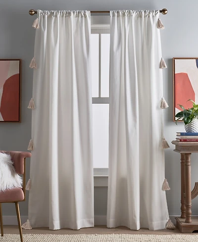 Peri Home Chunky Tassel Pole Top 2-Piece Curtain Panel Set, 42" x 108"