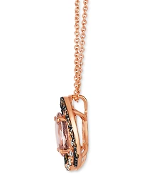 Le Vian Peach Morganite (7/8 ct. t.w.) & Diamond (1/3 ct. t.w.) Adjustable 20" Pendant Necklace in 14k Rose Gold