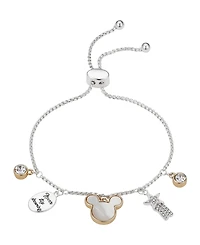 Disney Crystal Mickey Mouse Charm Bolo Bracelet (0.43 ct. t.w. / 0.01 ct. t.w.) in 14K Gold Flash Plated