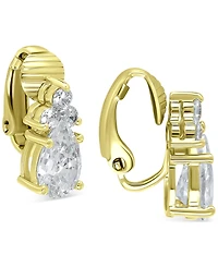 Giani Bernini Cubic Zirconia Pear-Shape Clip-On Stud Earrings, Created for Macy's