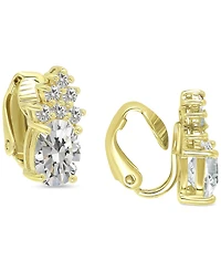 Giani Bernini Cubic Zirconia Clip-On Stud Earrings in 18k Gold-Plated Sterling Silver, Created for Macy's