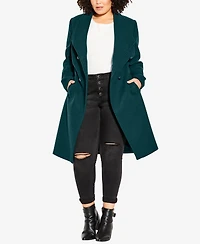 City Chic Plus Sassy Military Coat