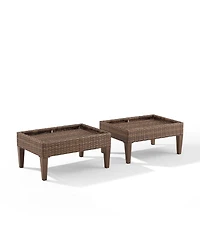 Capella 2 Piece Outdoor Wicker Ottoman Set