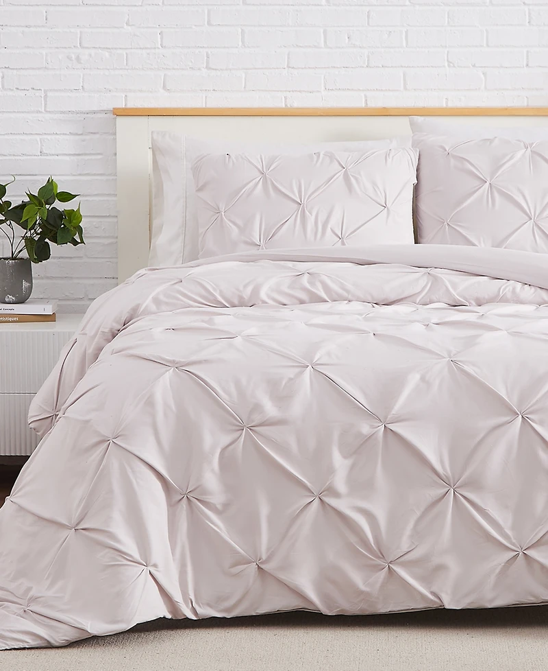 Southshore Fine Linens Pintuck Piece Duvet Cover Set