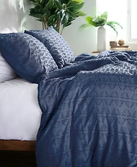 Southshore Fine Linens Dhara 3 Piece Textured Duvet Cover Set, Full/Queen