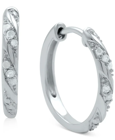 Diamond Small Hoop Earrings (1/10 ct. t.w.) in Sterling Silver