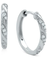 Diamond Small Hoop Earrings (1/10 ct. t.w.) in Sterling Silver