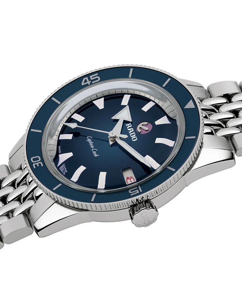 Rado Unisex Swiss Automatic Captain Cook Stainless Steel Bracelet Watch 37mm