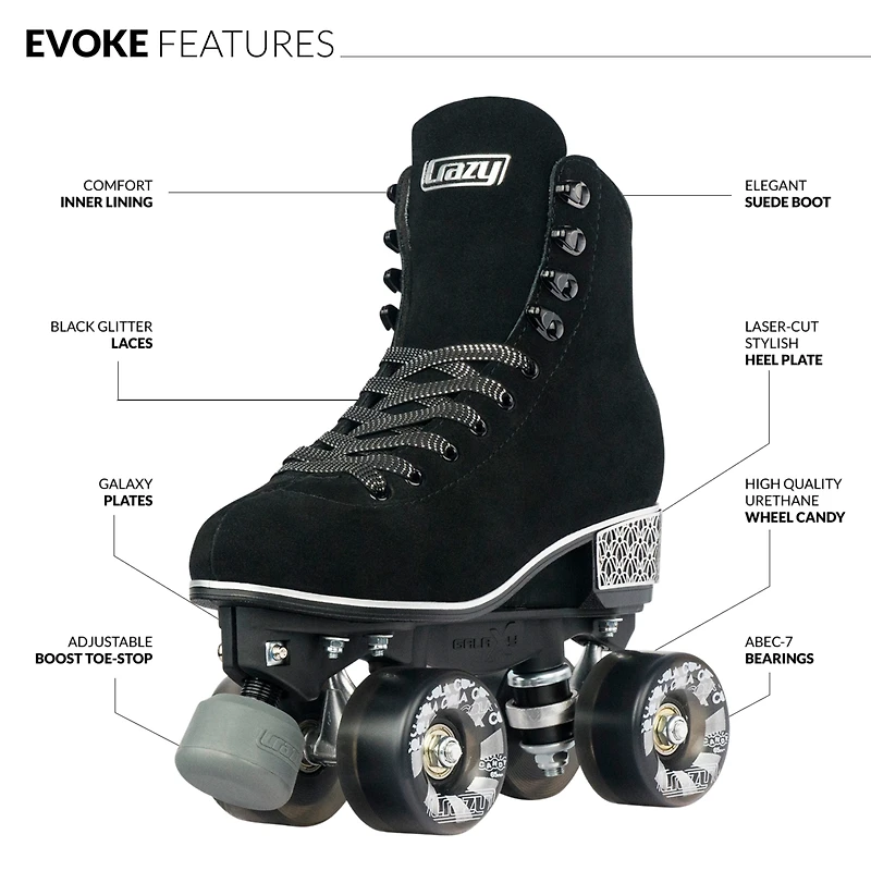 Crazy Skates Evoke Roller For Women - Stylish Suede Quad