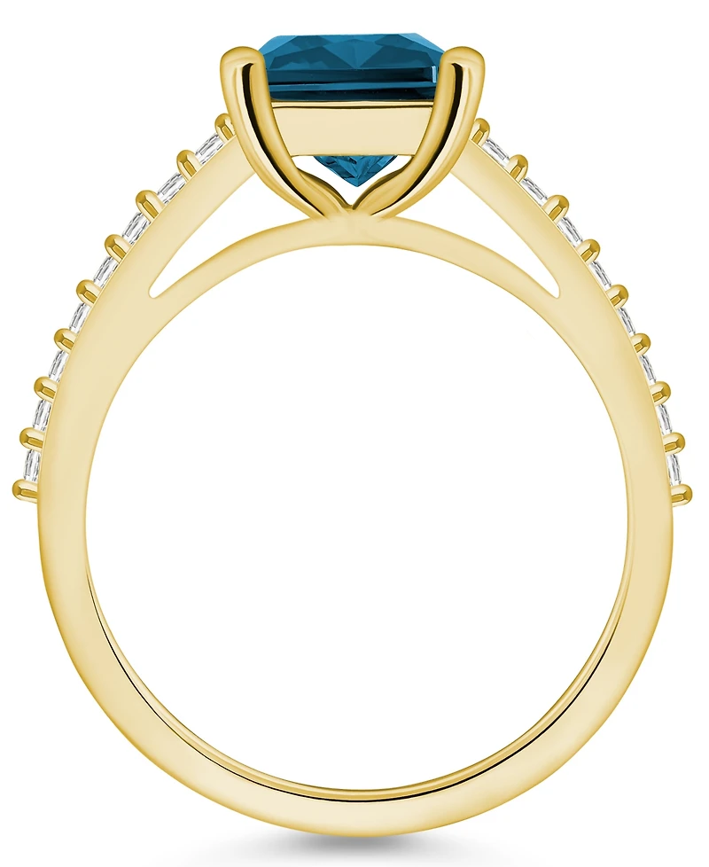 Macy's London Blue Topaz (4-1/4 ct. t.w.) and Diamond (1/4 Ring 14K Yellow Gold