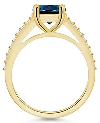 Macy's London Blue Topaz (3-5/8 ct. t.w.) and Diamond (1/4 Ring 14K Yellow Gold