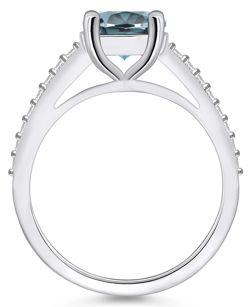 Macy's Aquamarine (2-1/2 ct. t.w.) and Diamond (1/4 Ring 14K White Gold