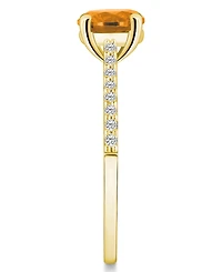 Macy's Citrine (1-1/4 ct. t.w.) and Diamond (1/6 Ring 14K Yellow Gold